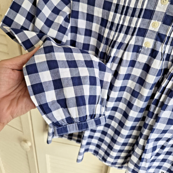 Vineyard Vines Girls Long Sleeve Top Tunic Blue and White Gingham Check Large 14 - Picture 6 of 10